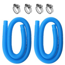 Pack of 2 Pool Hose 32 mm Diameter for Above Ground Pools Accessories Replacement Hose for Pool Pump 150 x 3.2 cm Replacement Hose for Filter (Blue)