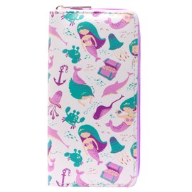 DonDon Women's Purse with Zip, Unicorns and Flamingos White