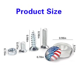 Gseigvee Pack-20 Car License Plate Screws, American Flag Screw Kit, Anti Theft Bolts Fasteners, Auto Screws Replacement, License Plates Frames Decor, Universal for Most Cars, Motorcycles (Silver)