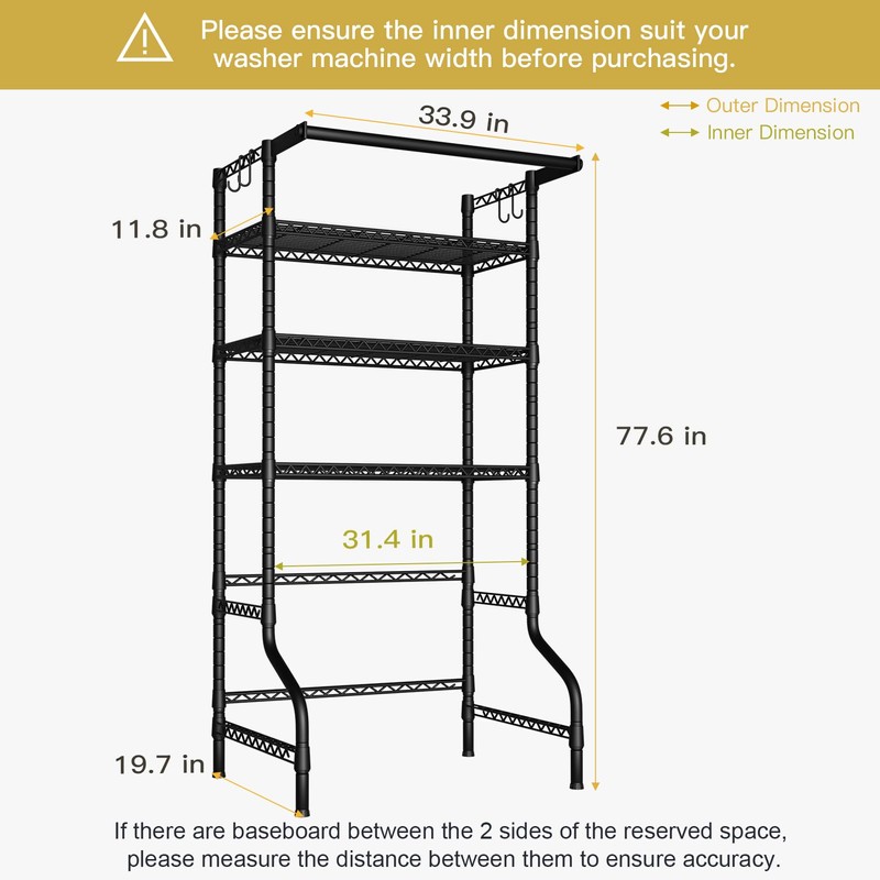 Ulif U11 Over Washer and Dryer Shelves, 3 Tiers Laundry
