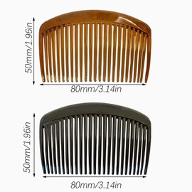 2 Pcs Plastic Side Hair Twist Comb,French Side Combs, 23 Teeth Plastic Twist Comb Hair Clips, for Fine Hair Accessories Women Girls