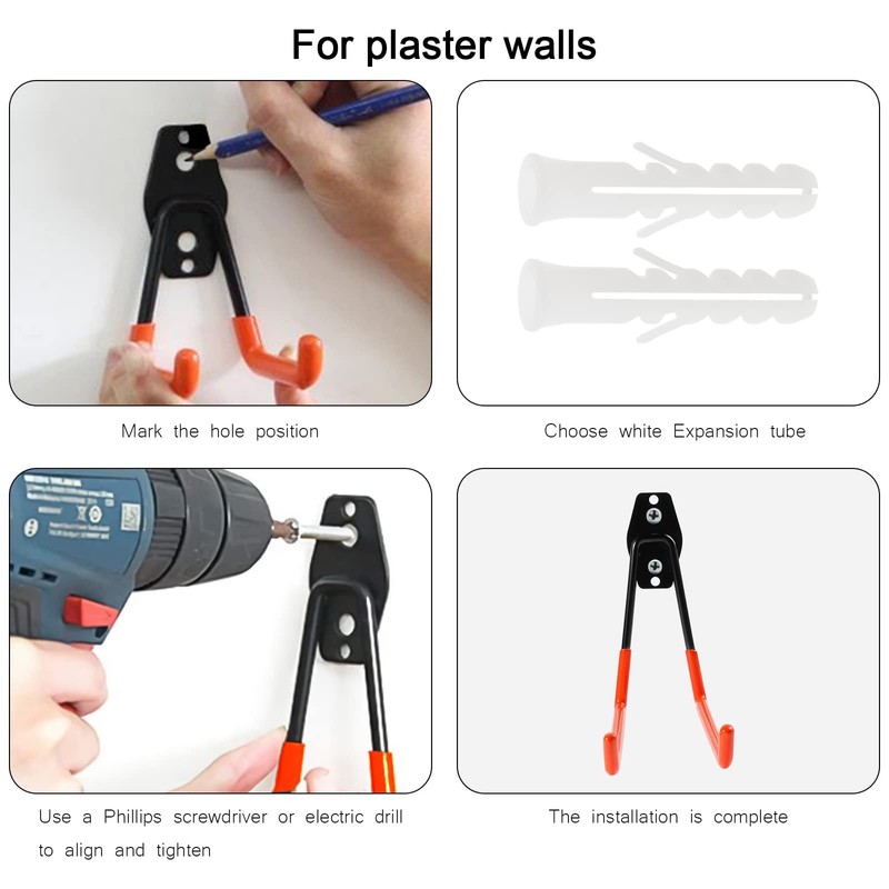 ieron 4Pcs Large U Garage Hooks, Shed Steel Garage Tool