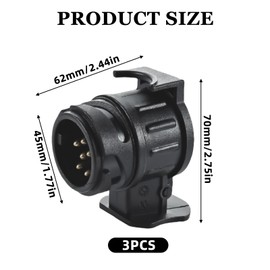 3 x Trailer Adaptor 13 to 7 Pin 12 V Trailer Adapter 13 to 7, Adapter Trailer 7 to 13 Pin 13 Pin Trailer Plug Adapter for Trailer Cars, Cars and Trucks