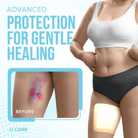 JJ CARE Silicone Foam Dressing 6x6 [Pack of 10], Silicone Bandages for Wounds, Waterproof Wound Dressing with Adhesive Border, Absorbent Bed Sore Bandages for Wound Care