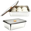 2Pcs Pizza Dough Proofing Box,Stainless Steel Pizza Storage Container with