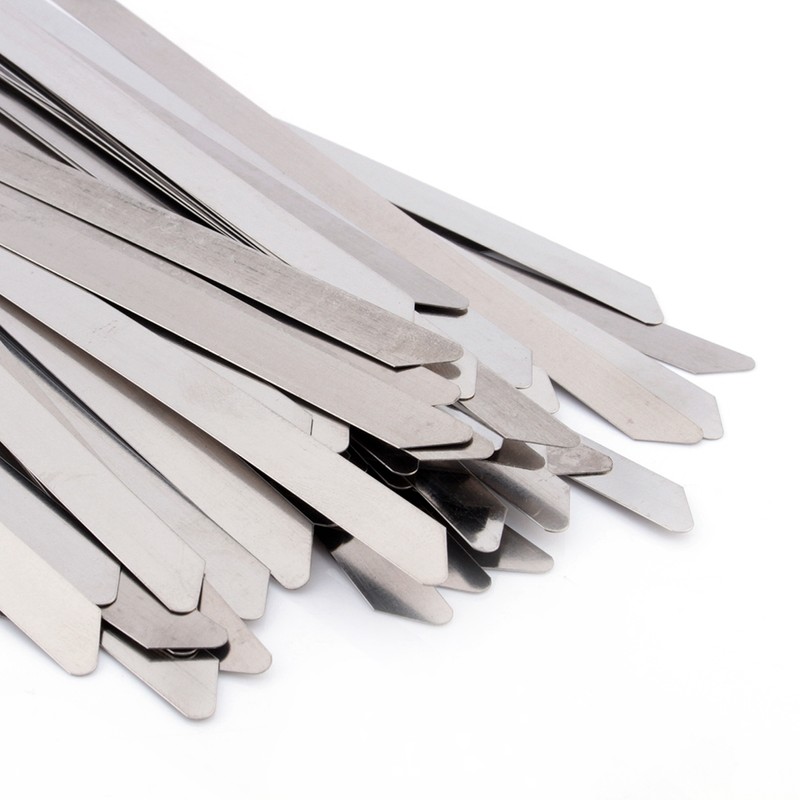 50pcs 12" Stainless Steel Exhaust Wrap Coated Self Locking Cable