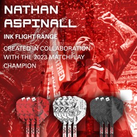 Target Darts Nathan Aspinall Ink Design No.6 Dart Flights & Short (34 mm) Shafts Stems - Pack of 3