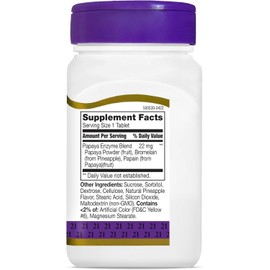 21st Century Papaya Enzyme 22Mg 100 Count (3 Pack)