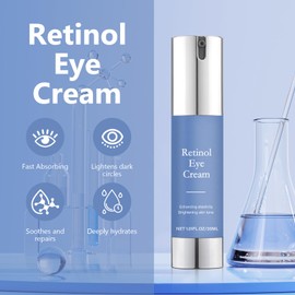 Retinol Eye Cream for Dark Circles - Anti-Wrinkle Under Eye Creams - Ey e Cream for Dark Circles and Puffy Eye, Enhancing Elasticity & Brightening Skin Tone, Night Care Reduces Eye Bags Blue