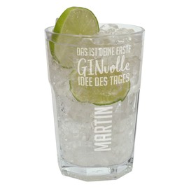 Herz & Heim® Gin & Tonic Longdrink Glas mit Gravur - das ist deine erste GINvolle Idee des Tages