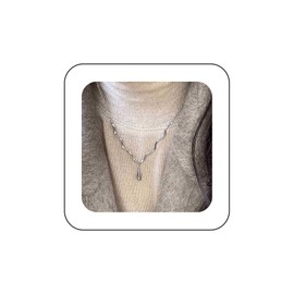 Xduargs Boho Teardrop Pendant Necklace Gold Water Drop Choker Necklace Vintage Ripple Water Drop Necklace Water Drop Stitching Chain Necklace Jewellery for Women, Zinc