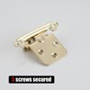 JQK 1/2 Inch Overlay Cabinet Door Hinges Gold, 10 Pack