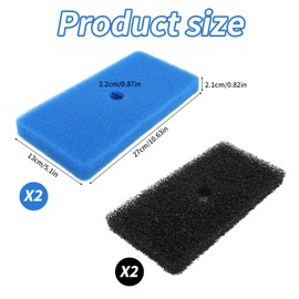 Tinoaly 4pcs Pond Filter Pads Replacement, Coarse Fine Sponge Filter Media Compatible with 52231 52229 Filter Box for Outdoor Ponds Aquariums Fountains Waterfall (Black,Blue)
