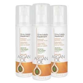 One N' Only Argan Oil 12-in-1 Daily Treatment Lightweight, Helps Control Frizz, Smooths, Detangles, Moisturizes, Strengthens and Adds Body to Dry, Damaged Hair, 6 Fl Oz (3pk)