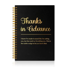 PUVOXHO Thanks in Advance 160 Blank Pages Spiral Notebook, Motivational Quotes Journal, Mental Health Awareness Gifts for Women Men Boss Leader Supervisor Mentor Coworker Friend BFF