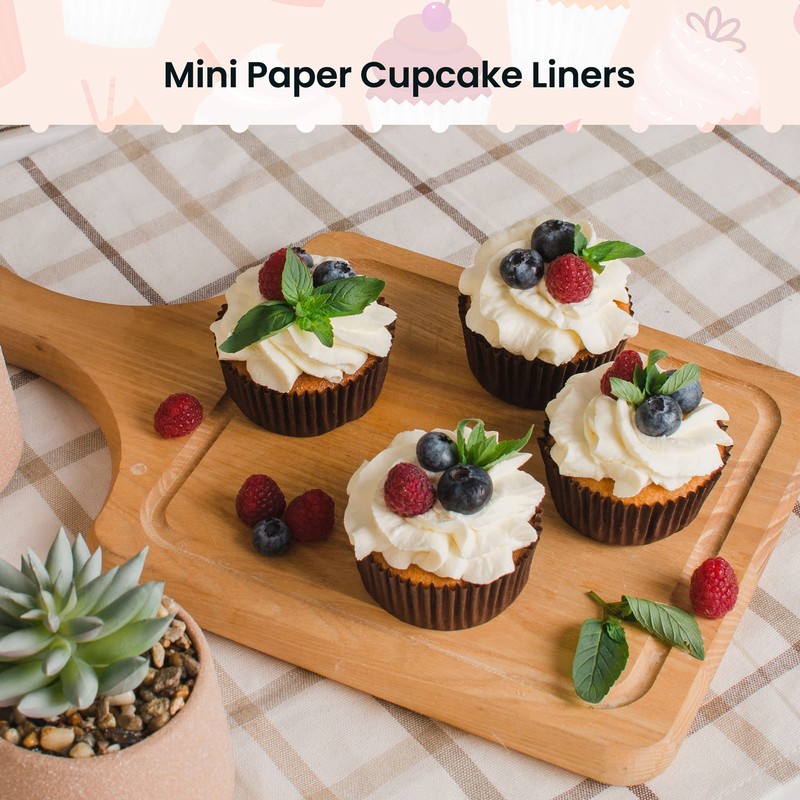 NUOMI 1 Inch Super Mini Paper Baking Cups Cupcake Liners