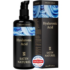 Satin Naturel Hyaluronic Acid Serum 100ml – High-Dose Hydration for 24H, Anti-Aging Facial Care with Organic Aloe Vera – Vegan, for Men and Women