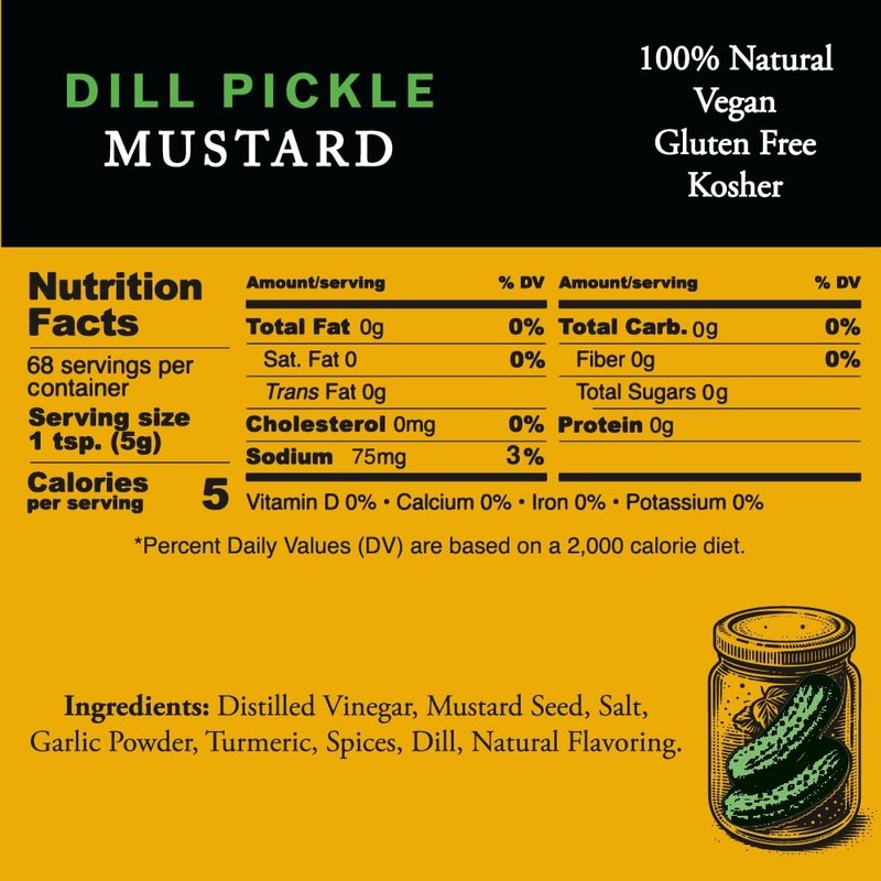 Pilsudski's Dill Pickle Mustard - 12oz Squeeze Bottle, Perfect condiments