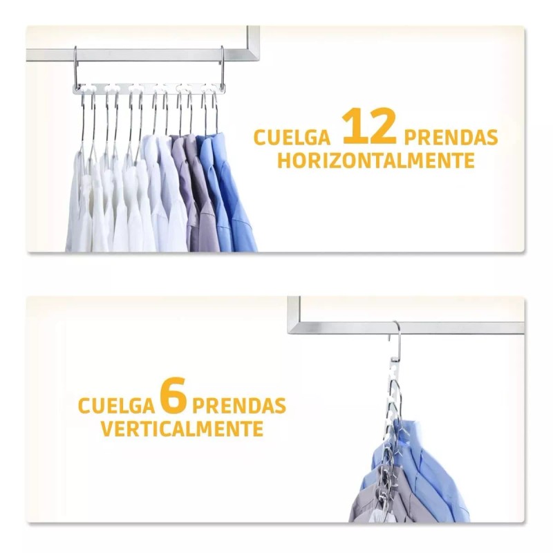 Universo en Linea Set 5 Ganchos Organizadores Ahorrador Espacio Closet