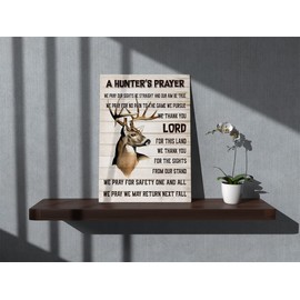 BXFAHZJ A Hunter's Prayer Deer Wall Art Canvas Inspirational Quotes Farmhouse Vintage Hunting Themed 11x14 Inch Prints Decor For Home Bedroom Living Room Bar Club,Gifts for Hunters