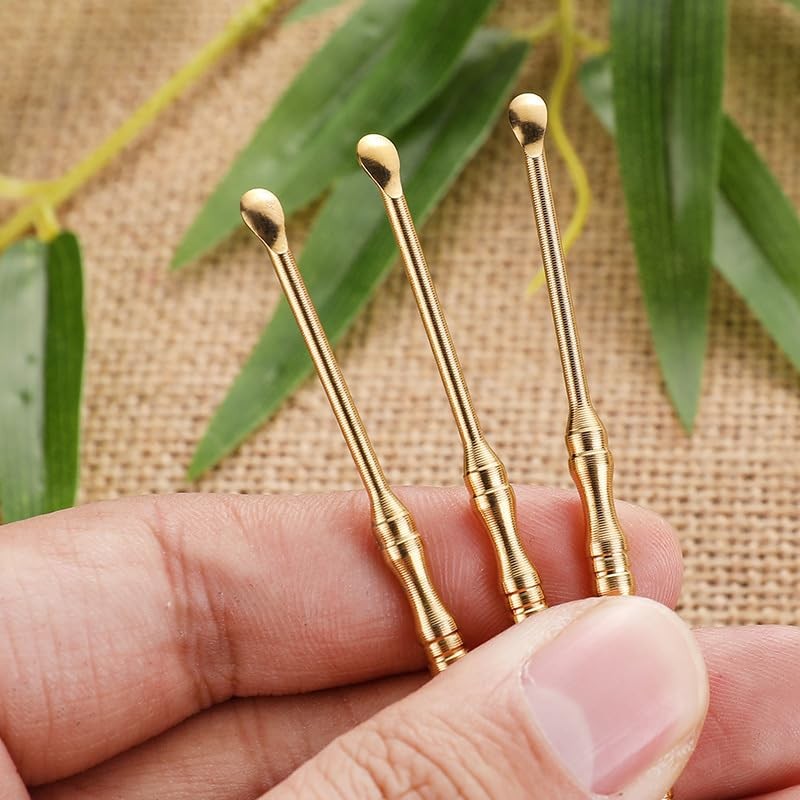 SHIDXIB 5Pcs Double-use Copper Ear Picks Brass Ear Picks Ear