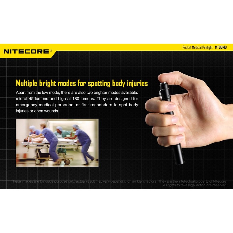 Nitecore MT06MD Penlight Flashlight, 180 Lumen LED for Medical Doctors,
