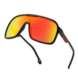 FEISEDY Fashion Polarized Sunglasses Oversized One Piece Reflective Lens Sports Sun Glasses B0122