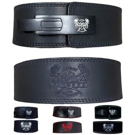 Arsa Fitness Weightlifting Adjustable Lever Belt for Men & Women Real Cow Hide Leather for Powerlifting Back Support Workout Deadlifts Squats 10MM Thickness 4" Width - Nighthawk (XX-Large)