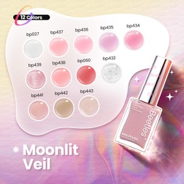 Beetles Nail Polish Set - 12 Colors Jelly Pink Quick Dry Nail Polish Summer Glitter Nail Polish Kit Air Dry Serenely Chic Fingernail Polish Diy Nail Art Set Home