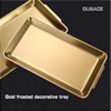 OUSACE Gold Stainless Steel Decorative Tray, Rectangular Metal Platter with