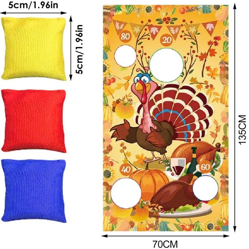 Bean Bag Toss Game Reusable Throwing Game Sandbag Flag for