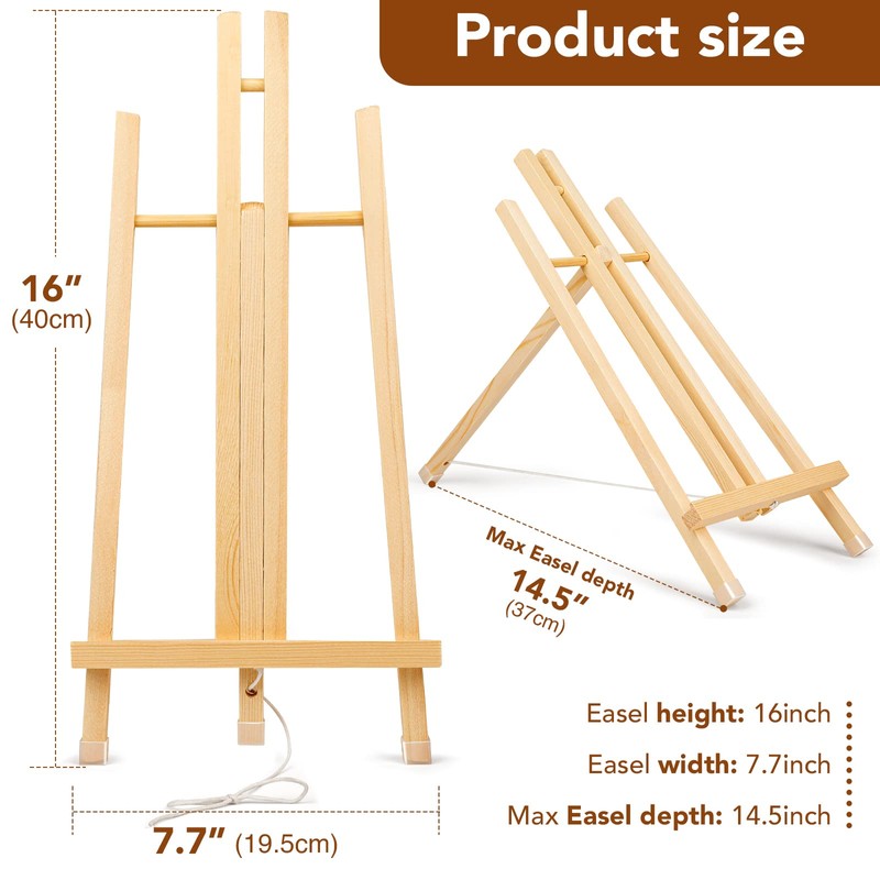 3 Pack 16 Inch Wood Easels, Easel Stand for Painting