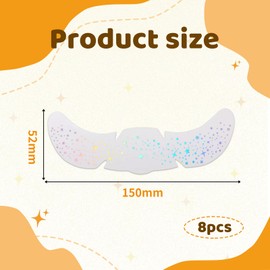 Auiremrti Pack of 8 Holographic Multicoloured Makeup Patches for the Face, Glittering Freckle Face Tattoos, Waterproof Festival Freckles, Makeup Patches for Christmas