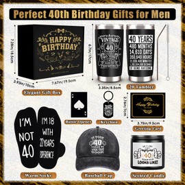 JTAMOHI JTAMOHI 30th Birthday Gifts for Men, Unique 30 Year Old Birthday Gifts Box with 20 Oz Tumbler, Scented Candle, Socks, Baseball Cap, 30th Men Gifts for Husband, Dad, Friends, Coworker, Teachers, Boss