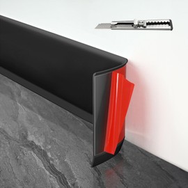 FCSOTSPS Baseboard Trim, 4 Inch(W) x 20 Feet(L) Peel and Stick Flexible Baseboard Molding Trim, Self Adhesive Vinyl Baseboard Cove Base, Base Boards for Walls with 1 PCS Utility Knife,Black