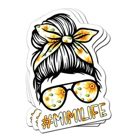 Flowers Art Mimi Life Sunflowers Print Rustic Hippy Country Flower Bandana 3 Pcs/Pack Floral Sticker Die-Cut Label Decals For Cars Laptop Sunflower Stickers For Adults Cute Vinyl Decal Tumblers