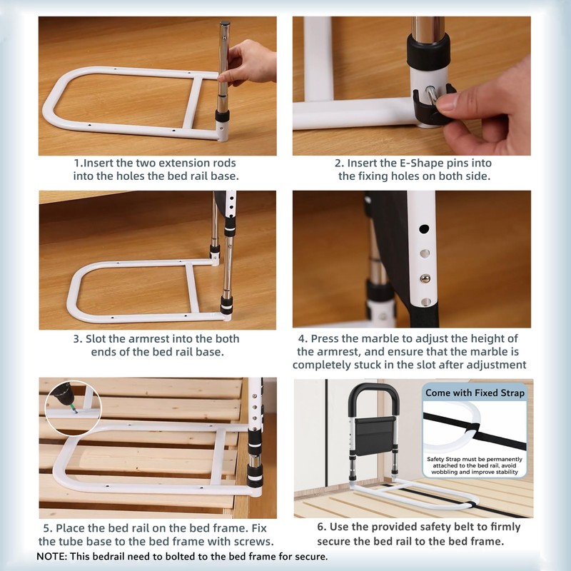 BOLESHU Bed Rails for Elderly Adults Safety, Medical Bed Assist
