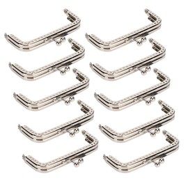 Purse Clasp Frame, 10Pcs 8.5cm Square Metal Frame Clasp Lock Clip Bag Kiss Clasp Lock for Purse Bag Making DIY Craft Supplies