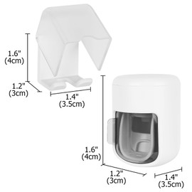 4 Pack Toothbrush Holder Wall Mounted with Cover for Bathroom, Mini Toothbrush Storage Organizer for Shower, Self Adhesive Toothbrush Hanger with Automatic Toothpaste Squeezer Dispenser