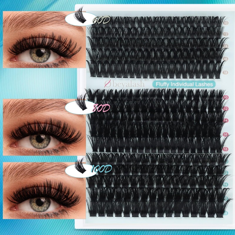 Fluffy Eyelash Extensions, 60D + 80D + 100D, Artificial Eyelashes,