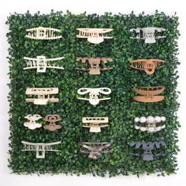 SNOWSTAR Green Grass Claw Clip Organizer Holder,Claw Clip Holder and Storage Decoration,20*20 inch Hair Clip Organizer Grass Greenery Stand for Women and Girl,Hair Clips Decor Display for Wall Green