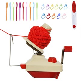 Ball Winder, Portable Hand Winder Ball Household Yarn Winder Hand Winder Easy to Use Knitting Kit Craft Supplies + Scissors + Plastic Pin Buckle