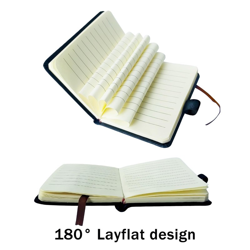 sesameless Pocket Notebook, A7 PU Leather Cover Small Pocket Notebook