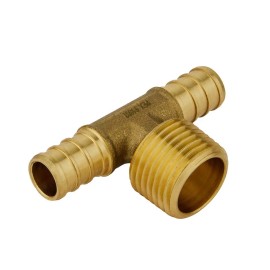 EFIELD 2PCS Pex 1/2" PexX1/2" Pex X1/2"Male NPT Tee Crimp Brass Fittings,No Lead