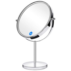 ASACESCU Vanity Mirror Makeup Mirror with Stand, Double Sided 1X 3X Magnifying Mirror,Tabletop Magnified Vanity Mirror with 360°Rotation for Bedroom or Bathroom 4 Inch, Sliver-125