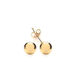 5MM 9ct Yellow Gold Ball/Bead Stud Earrings/Ear Studs for Women Men Children - 9ct Yellow Gold - 0.30 Grams
