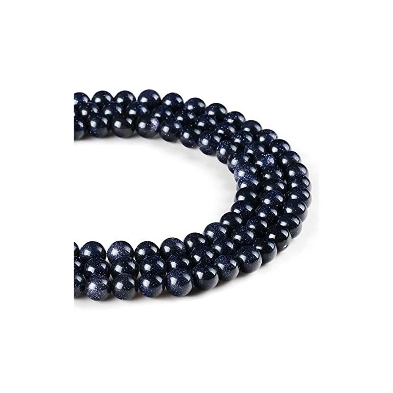Perlin Gemstone Beads Natural Blue Stone with Gold Sandstone 6