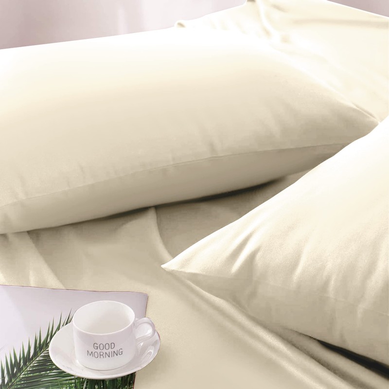 Moonlight Bedding Pillow Cases 2 Pack – Cream Pillowcases Envelope