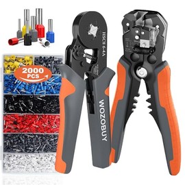 Juego de Crimpadora de Alambre,Pinza Ponchadora De Terminales Pinzas Pelacables 2000Pcs 0.25-10mm²Terminales para Cables Eléctricos,Crimpadora de Ferr