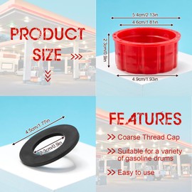 Beeveer 12 Pcs 5 Gallon Gas Can Cap Replacement Coarse Thread Gas Caps Portable Plastic Gas Can Cap Gas Can Spout Replacement for Better Sealing Standard Water Gas Racing Jugs Cans Cap